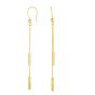 14K Gold Double Diamond Cut Bar Linear Drop Earring