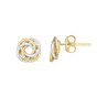 14K Gold Multi-Row, Open Center Love Knot Stud Earring