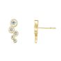 14K Gold Bezel Set CZ Ear Climber