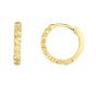 14K Gold Round Diamond Cut Huggie Earring