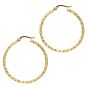 14K Gold Diamond Cut Hoop Earring