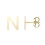 14K Gold Initial N Stud Earring