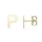 14K Gold Initial P Stud Earring
