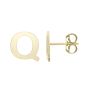 14K Gold Initial Q Stud Earring