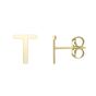 14K Gold Initial T Stud Earring