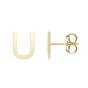 14K Gold Initial U Stud Earring