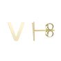 14K Gold Initial V Stud Earring