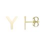 14K Gold Initial Y Stud Earring