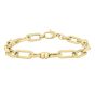 14K Alternating Link Rondel Bracelet