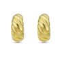 14K Gold Italian Cable Large Omega Back Hoops