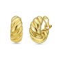14K Gold Italian Cable Large Omega Back Hoops