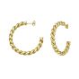 14K Gold Italian Cable Omega Back Hoops