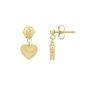 14K Gold Popcorn Petite Heart Dangle Earrings 