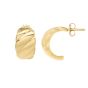 14K Gold Italian Cable Twist Half-Moon Earrings