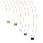 14K Gold Emerald Cut Blue Topaz Necklace