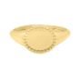 14K Gold Popcorn Bead Oval Ring