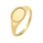 14K Gold Popcorn Bead Oval Ring