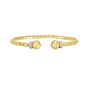 14K & Diamond Ball Cuff Venetian Bracelet