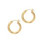 14K Gold 3x15mm Hoops