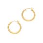 14K Yellow Gold 3mm Diamond Cut Hoop Earring