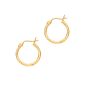 14K Yellow Gold Diamond Cut Hoop Earring