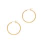 14K Yellow Gold 2x30mm Diamond Cut & Polished Design Hoop Earring