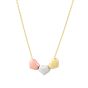14K Gold Tri-Color Triple Heart Necklace