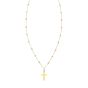 14K Beaded Cross Necklace