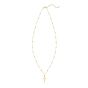 14K Beaded Cross Necklace