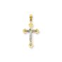 14K Gold Small Scalloped Edge Crucifix Cross