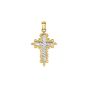 14K Gold Small Diamond Cut Cross
