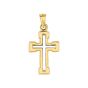 14K Yellow & White Gold Cross