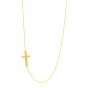 14K Gold Tube Cross Necklace