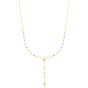 14K Gold Drop Cross Rosary Inspired Necklace