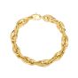 14K Gold Polished Graduated Double Oval Link Chain