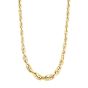14K Gold Polished Graduated Double Oval Link Chain