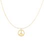 14K Gold Peace Sign Necklace