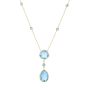 14K Gold Blue Topaz Drop Necklace