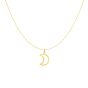 14K Gold Open Moon Necklace