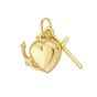 14K Heart Cross Anchor Charm