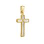 14K Two Tone Cross Charm