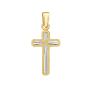 14K Two Tone Cross Charm