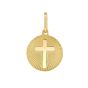 14K Radiant Cross Medallion Charm