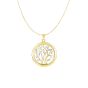 14K Gold Tree of Life Circle Necklace