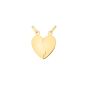 14K Gold Doube Bail Broken Heart Pendant