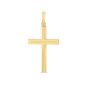 14K Gold Ribbed Cross Pendant