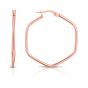 14K Rounded Edges Hexagon Hoops
