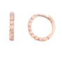 14K Gold Round Diamond Cut Huggie Earring