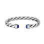 Men's Silver Lapis Cable Bracelet