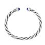 Men's Silver Lapis Cable Bracelet
